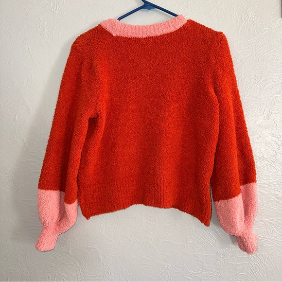 LC Lauren Conrad Red and Pink Crew Neck Sweater, Size S - Picture 5 of 10